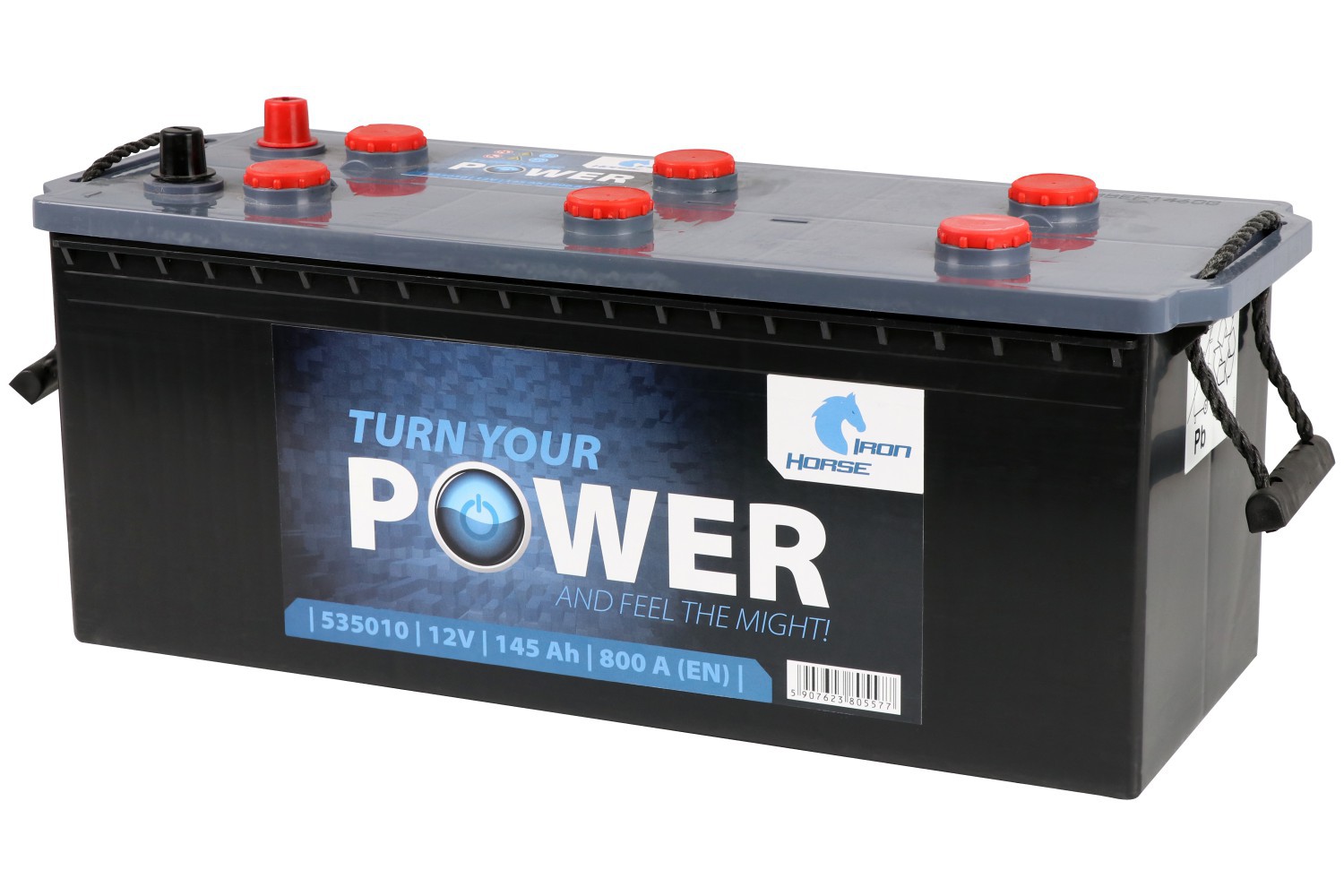 АКУМУЛЯТОРНА БАТАРЕЯ IRON HORSE НА РІДКОМУ ЕЛЕКТРОЛІТІ ВИКОРИСТОВУЮТЬСЯ ДЛЯ ЗАПУСКУ ПОРШНЕВИХ ДВИГУНІВ 12V 145AH 800A